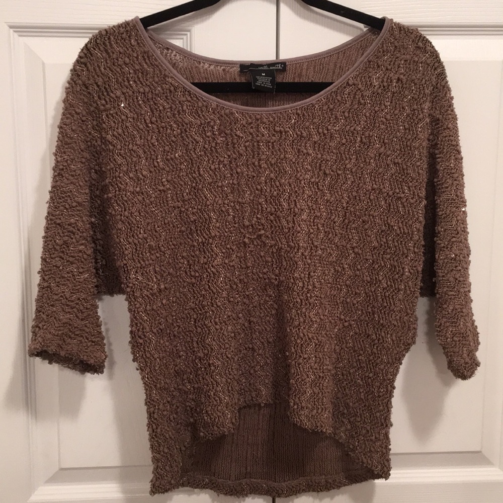 Willi Smith Brown Sweater Size Medium with Sequins